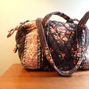 Vera Bradley Retired Chocolat Petite Villager Mini Small Duffle Purse
